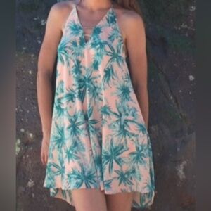 Gently Used Beautiful  Buddy Love Pink Palm High Low Dress